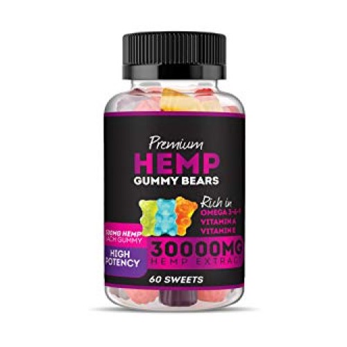 Hemp Gummies Premium 30000 High Potency - Fruity Gummy Bear with ...