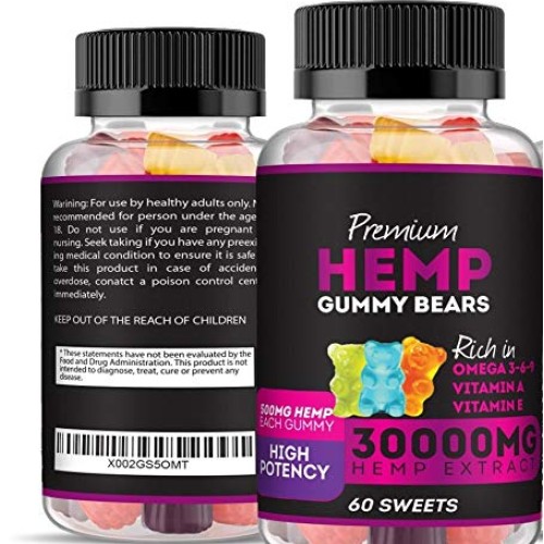 Hemp Gummies Premium 30000 High Potency - Fruity Gummy Bear with ...