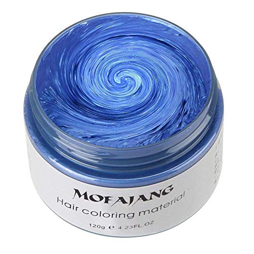 MKYUHP Blue Hair Color Wax, Unisex Hair Wax Color Dye Styling Cre...