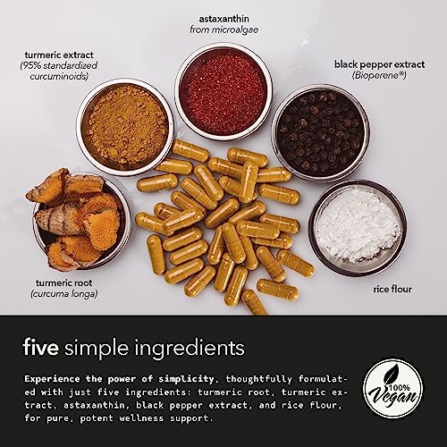 Mobisyn Organic Turmeric Supplement 1500mg, Triple Strength Astax...