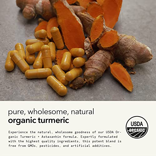 Mobisyn Organic Turmeric Supplement 1500mg, Triple Strength Astax...