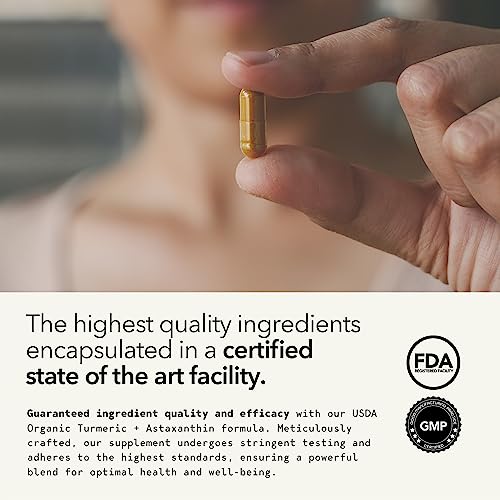 Mobisyn Organic Turmeric Supplement 1500mg, Triple Strength Astax...