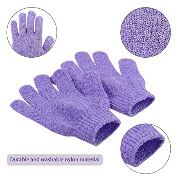 12 Pairs Double Sided Exfoliating Gloves Body Scrubber Scrubbing ...