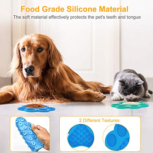 Lick Mat for Dogs & Cats, MOUNTDOG 2 Pack Pet Licking Mat for Bor...