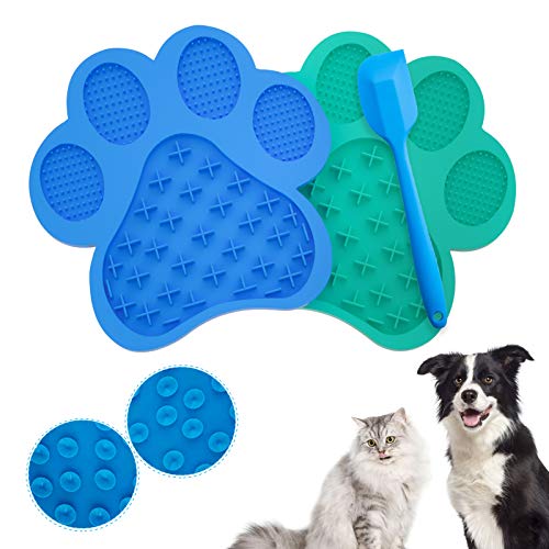 Lick Mat for Dogs & Cats, MOUNTDOG 2 Pack Pet Licking Mat for Bor...