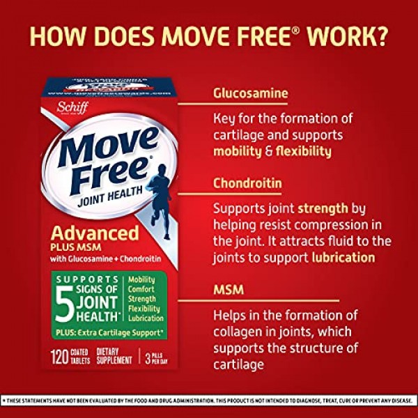 Move Free MSM 1500mg per serving With Glucosamine and Chondroit...