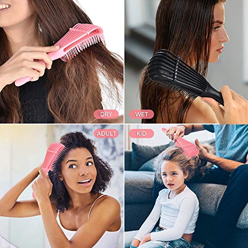 3 Pack Detangling Hair Brush Set, Detangler Brush Comb for Natura...