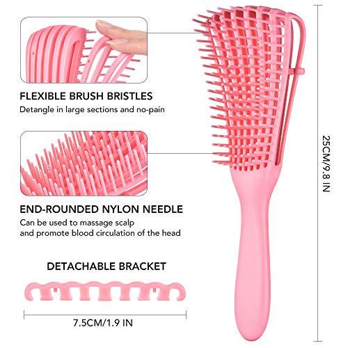 3 Pack Detangling Hair Brush Set, Detangler Brush Comb for Natura...