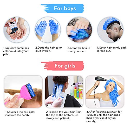 Fun Temperary Hair Color Wax Wash Out Hair Color Hair Dye Wax Sty...