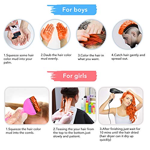 Fun Temporary Hair Color Wax Wash Out Hair Color Hair Dye Wax Hai...