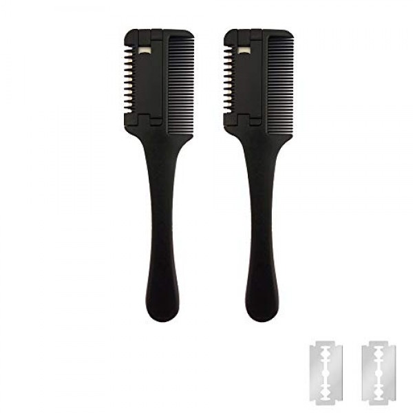 2pcs Hair Razor Combs for Hair Cutting, Removable Razor Hair Cutt...