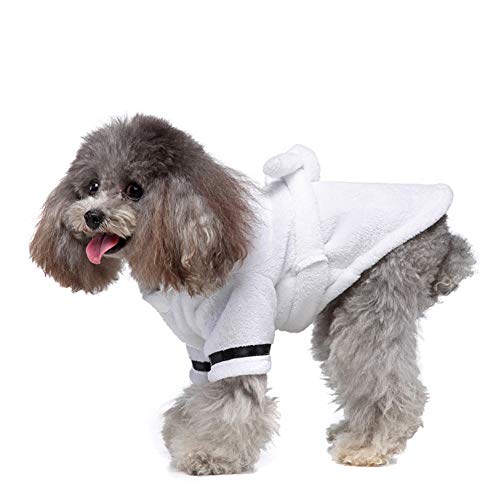 MSKJ Pet Pajama with Hood Thickened Luxury Soft Cotton Hooded Bat...