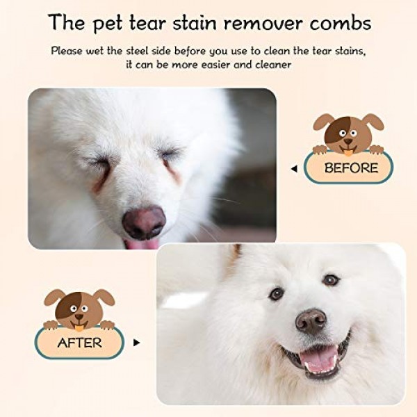 6 Pieces Tear Stain Remover Comb Double-sided Dog Eye Comb Brush ...
