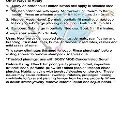 BODY MOD Piercing Aftercare Spray by Mudscuppers - Piercing Care...