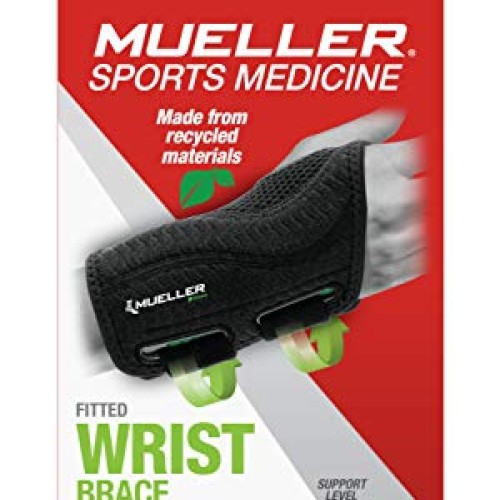 MUELLER Green Fitted Wrist Brace, Black, Right Hand, Large/Extra ...