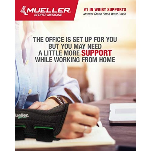 MUELLER Green Fitted Wrist Brace, Black, Right Hand, Large/Extra ...