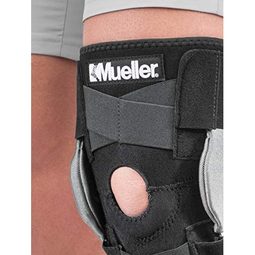 Mueller Sports Medicine Adjustable Hinged Knee Brace, Black/Gray,...