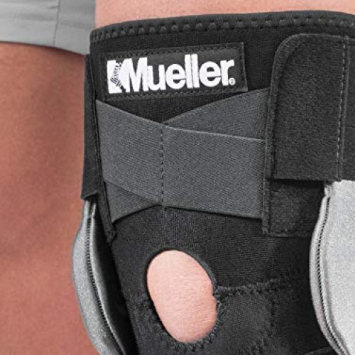 Mueller Sports Medicine Adjustable Hinged Knee Brace, Black/Gray,...