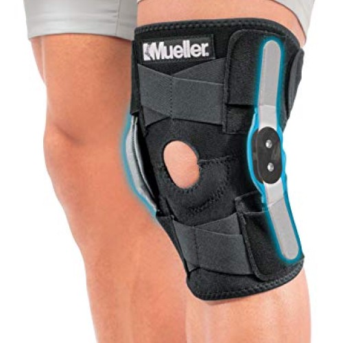 Mueller Sports Medicine Adjustable Hinged Knee Brace, Black/Gray,...