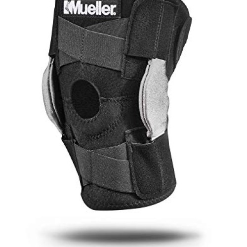 Mueller Sports Medicine Adjustable Hinged Knee Brace, Black/Gray,...