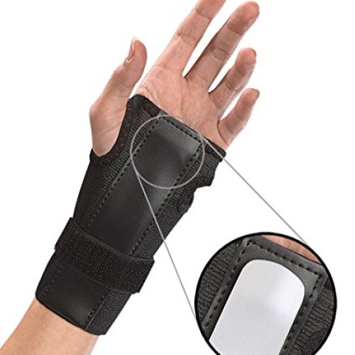 Wrist brace w/splint, black, osfm ea