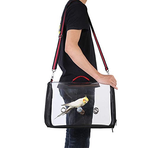 MUMAX Bird Parrot Travel Carrier Handbag Carrying Bag with Wooden...