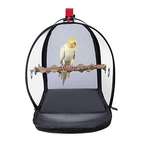MUMAX Bird Parrot Travel Carrier Handbag Carrying Bag with Wooden...