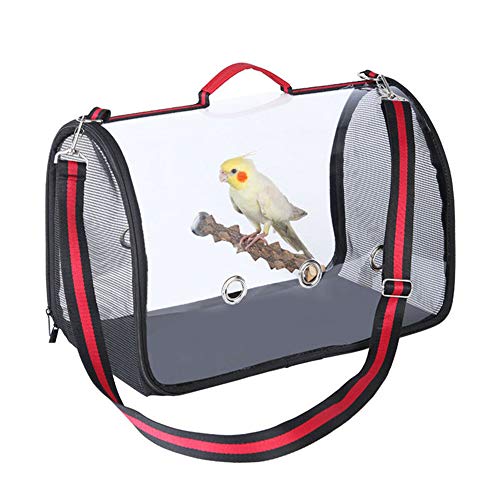 MUMAX Bird Parrot Travel Carrier Handbag Carrying Bag with Wooden...