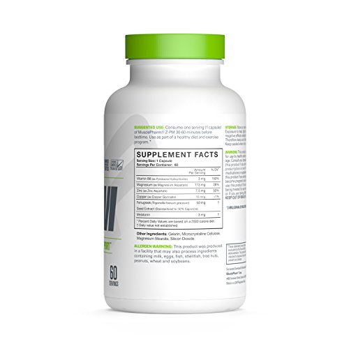 MusclePharm Essentials Z-PM Capsules, Natural Sleep-Support Suppl...