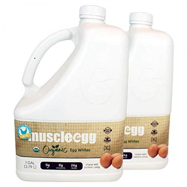 2 Gallons Plain Organic MuscleEgg Liquid Egg Whites