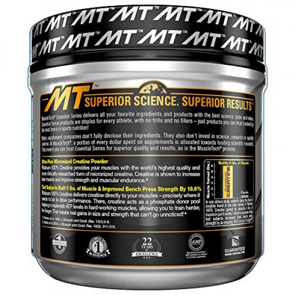 Creatine Monohydrate Powder | MuscleTech Platinum | Pure Microniz...