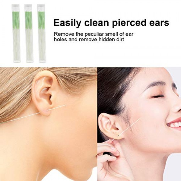 180 Pieces Earrings Hole Cleaner Floss, Odor Removal Ear Floss Di...