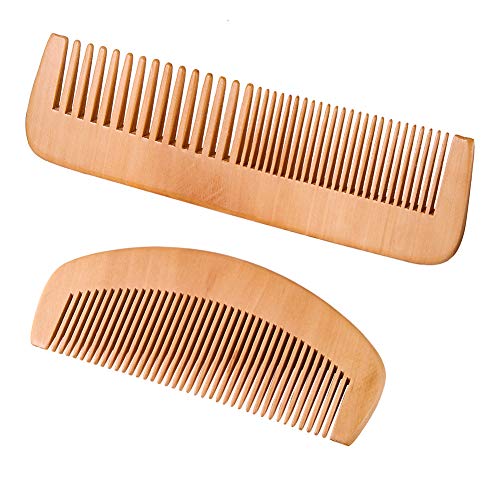 Wooden Comb Hair for Curly Hair, anti-Static for Beard Detangling...