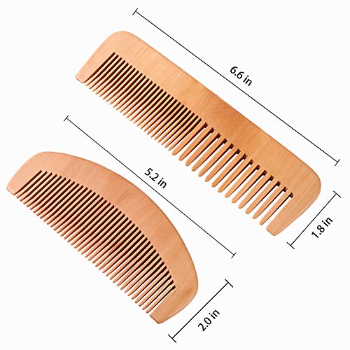 Wooden Comb Hair for Curly Hair, anti-Static for Beard Detangling...