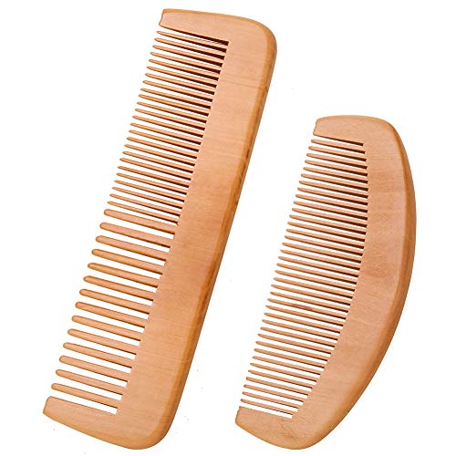 Wooden Comb Hair for Curly Hair, anti-Static for Beard Detangling...