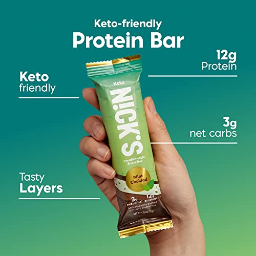 NICKS Protein Bars Mint Chocolate | 12g protein | 170 calories | ...