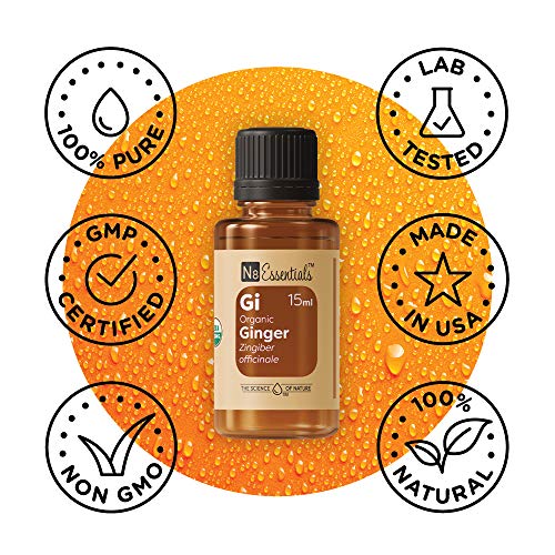 N8 Essentials USDA Certified Organic Ginger Essential Oil for Ups...