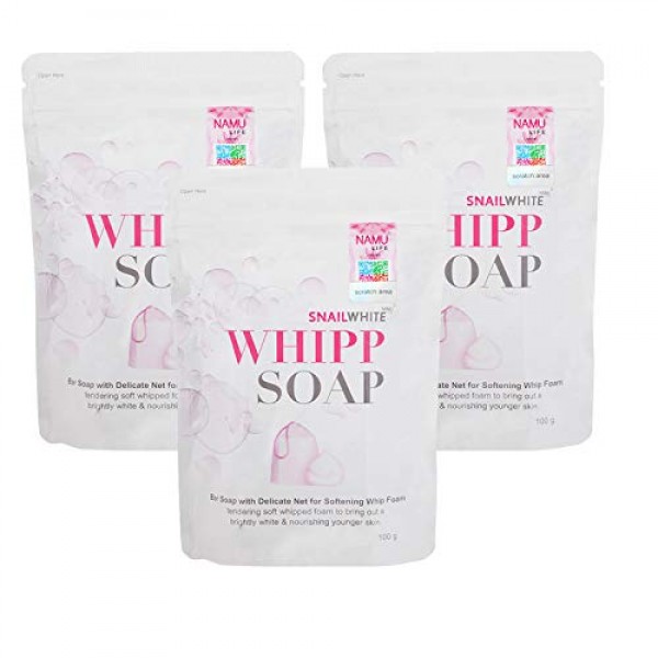 Pack of 3 Snail White Whipp Soap Reduce Wrinkles, Dark Spots, S...
