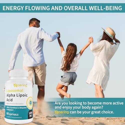Naering Liposomal Alpha Lipoic Acid 1400mg Softgels, ALA Suppleme...