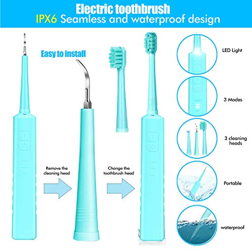 Electric Sonic Dental Calculus Plaque Remover Tool - Dental Scale...