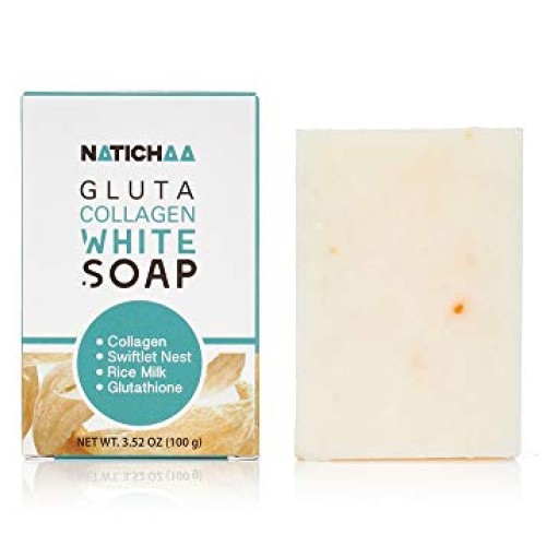 NATICHAA Glutathione Collagen White Soap for Face, Skin Brighteni...