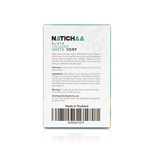 NATICHAA Glutathione Collagen White Soap for Face, Skin Brighteni...