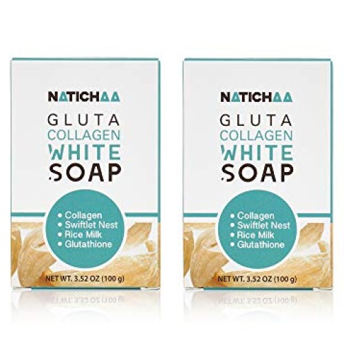 NATICHAA Glutathione Collagen White Soap for Face, Skin Brighteni...