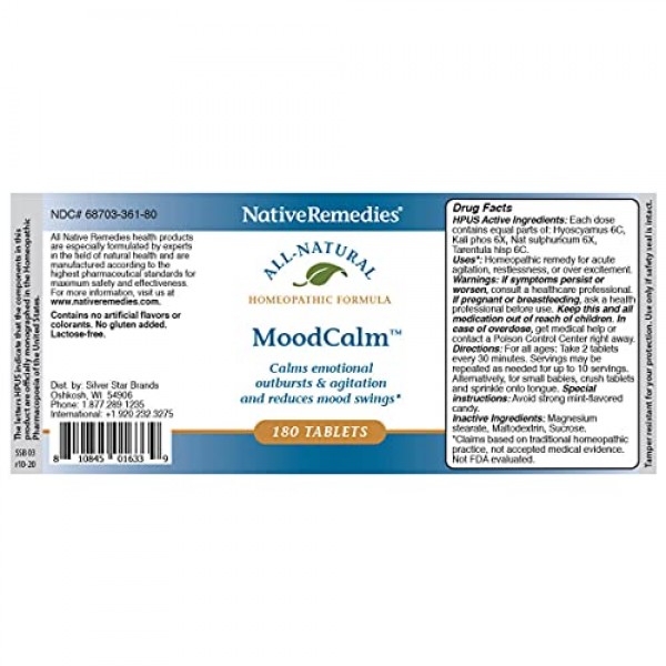 MoodCalm for Mood Swings & Emotional Balance Stress Relief Remedy