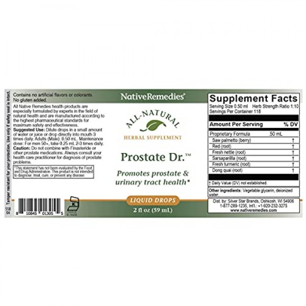 Native Remedies Prostate Dr. - All Natural Herbal Supplement Supp...