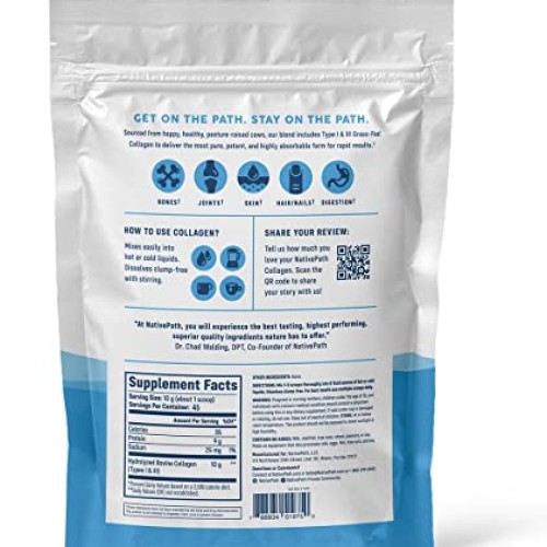 NativePath Collagen Peptides Protein - Hydrolyzed Type 1 & 3 Coll...