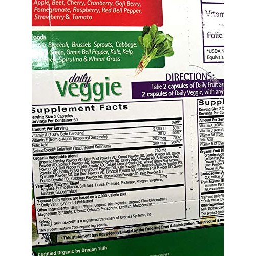 Juicefestiv Combo Pack Organic Fruits and Vegetables in Capsules ...