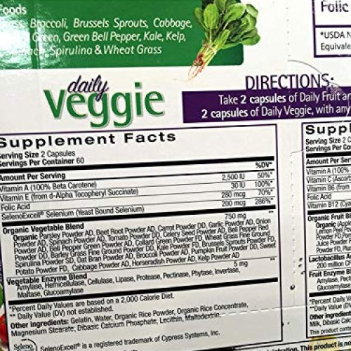 Juicefestiv Combo Pack Organic Fruits and Vegetables in Capsules ...