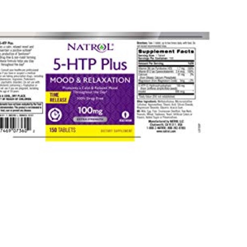 Natrol 5-HTP Plus Time Release, 100mg Tablets,150 Count