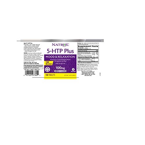 Natrol 5-HTP Plus Time Release, 100mg Tablets,150 Count